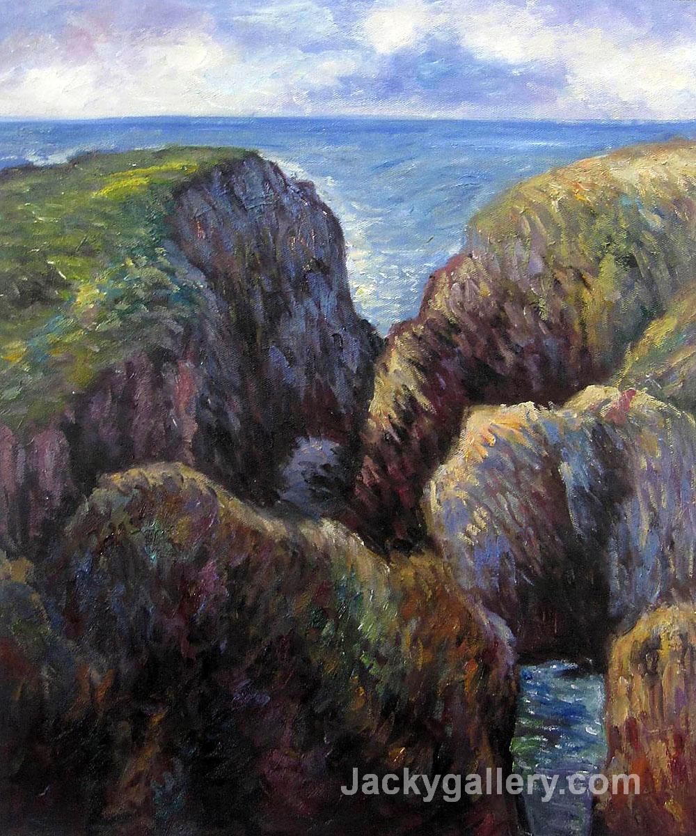 Group of Rocks at Port Goulphar by Claude Monet paintings reproduction - Click Image to Close
